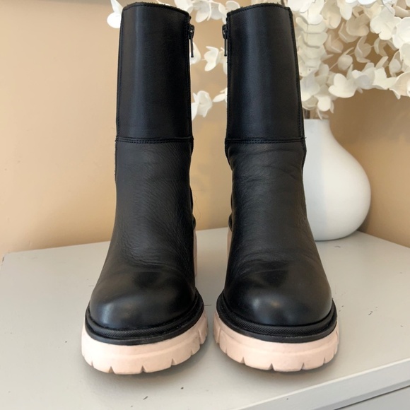 Bos&Co Brunas Black Mid-Calf Waterproof Leather Lug Sole Boot Size37/US6-6.5 - Picture 4 of 14